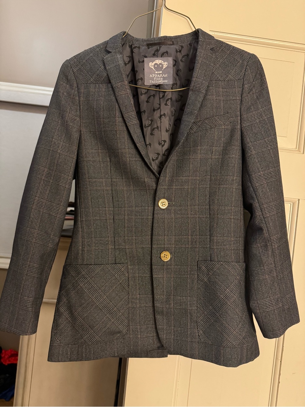 Appaman Gray Glen Plaid Blazer